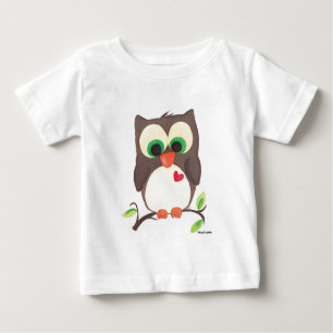 'I wear my heart on my owl' kids tee
