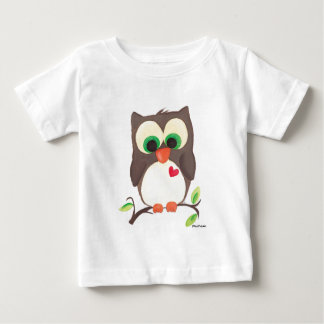'I wear my heart on my owl' kids tee