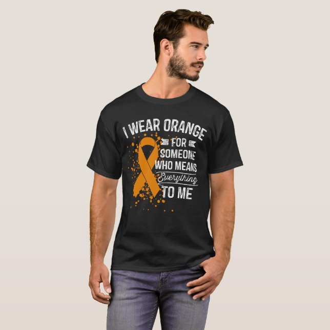 I Wear Orange - Awareness Orange Ribbon Gift T-Shirt (Front Full)