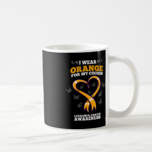 I Wear Orange Cousin Leukaemia Cancer Awareness Bl Coffee Mug