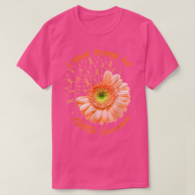 I Wear Orange For ADHD Awareness Survivor  T-Shirt (Design Front)