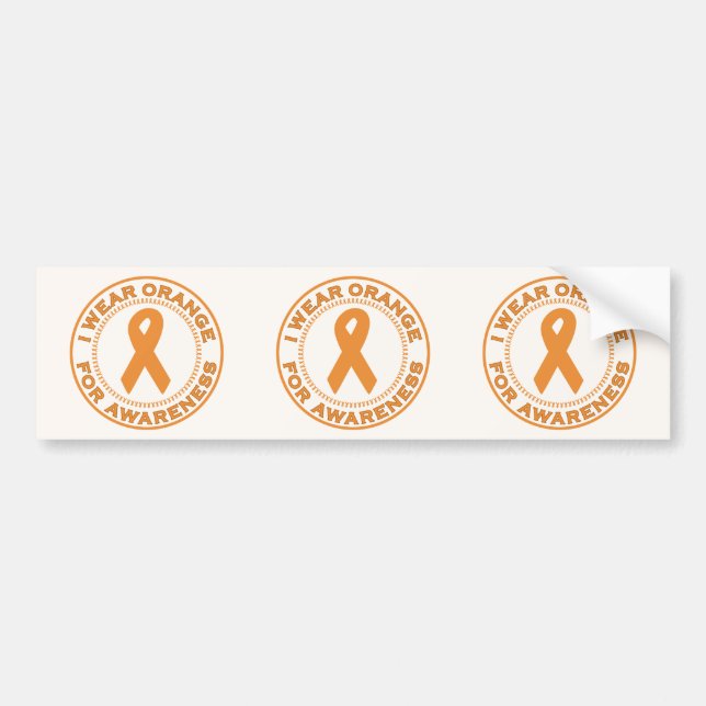 I Wear Orange For Awareness Bumper Sticker (Front)