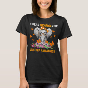 I Wear Orange For Leukaemia Awareness Elephant But T-Shirt