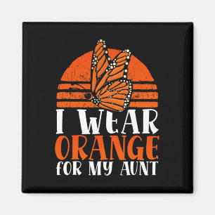 I Wear Orange For My Aunt Captivating Butterfly Ms Magnet