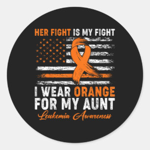 I Wear Orange For My Aunt Leukaemia Awareness Mont Classic Round Sticker