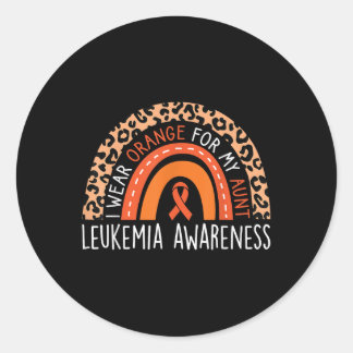 I Wear Orange For My Aunt Leukaemia Awareness Mont Classic Round Sticker