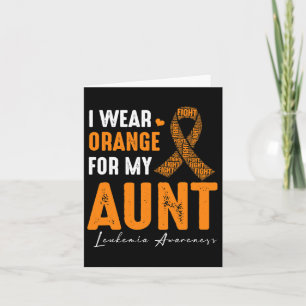 I Wear Orange For My Aunt Leukaemia Cancer Matchin Card