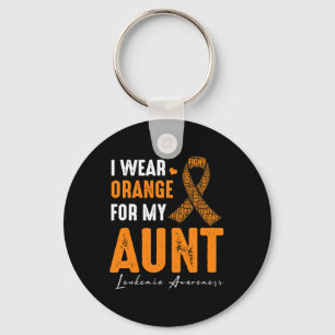 I Wear Orange For My Aunt Leukaemia Cancer Matchin Key Ring
