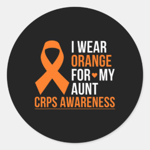 I Wear Orange For My Aunt Rsd Crps Awareness Month Classic Round Sticker
