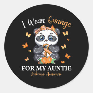 I Wear Orange For My Auntie Leukaemia Awareness Pa Classic Round Sticker