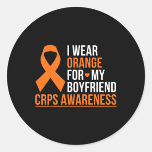 I Wear Orange For My Boyfriend Rsd Crps Awareness  Classic Round Sticker