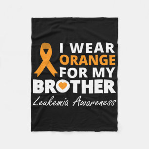 I Wear Orange For My Brother Ribbon Family Warrior Fleece Blanket
