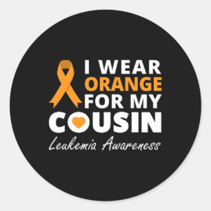 I Wear Orange For My Cousin Ribbon Family Warrior  Classic Round Sticker