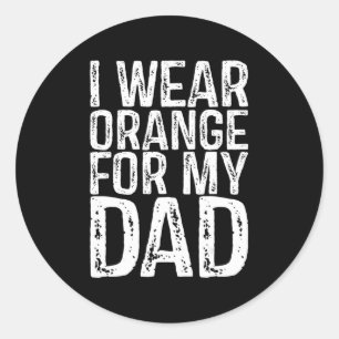 I Wear Orange For My Dad Leukaemia Awareness Classic Round Sticker