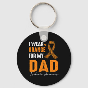 I Wear Orange For My Dad Leukaemia Cancer Matching Key Ring