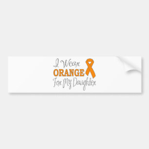 I Wear Orange For My Daughter (Orange Ribbon) Bumper Sticker