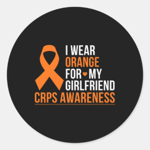 I Wear Orange For My Girlfriend RSD CRPS Awareness Classic Round Sticker