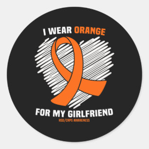 I Wear Orange For My Girlfriend RSDCRPS Awareness  Classic Round Sticker