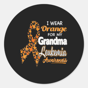 I wear Orange for my Grandma Leukaemia Awareness Classic Round Sticker