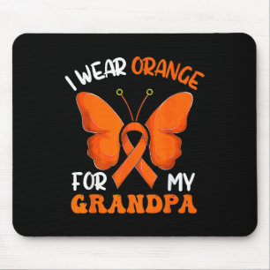 I Wear Orange For My Grandpa Butterfly Leukaemia A Mouse Pad