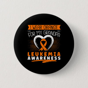 I Wear Orange For My Grandpa Leukaemia Awareness H 6 Cm Round Badge