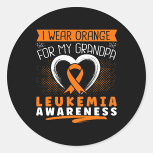 I Wear Orange For My Grandpa Leukaemia Awareness H Classic Round Sticker