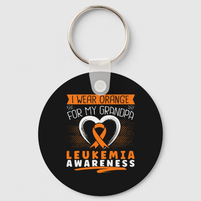 I Wear Orange For My Grandpa Leukaemia Awareness H Key Ring (Front)