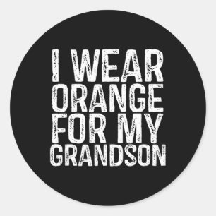 I Wear Orange For My Grandson Leukaemia Awareness  Classic Round Sticker