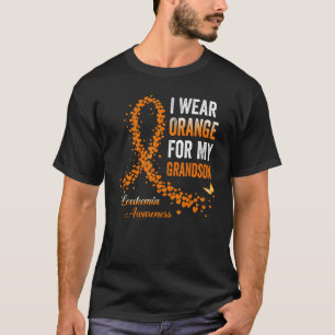 I Wear Orange For My Grandson Leukemia Awareness R T-Shirt