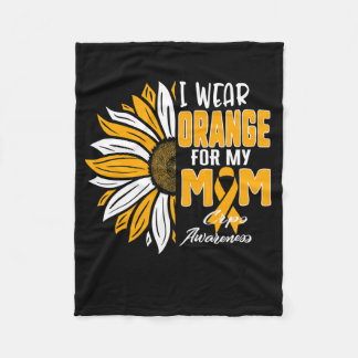 I Wear Orange For My Mum Crps Awareness Ribbon Sun Fleece Blanket