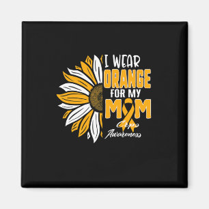 I Wear Orange For My Mum Crps Awareness Ribbon Sun Magnet