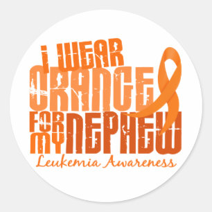 I Wear Orange For My Nephew 6.4 Leukaemia Classic Round Sticker