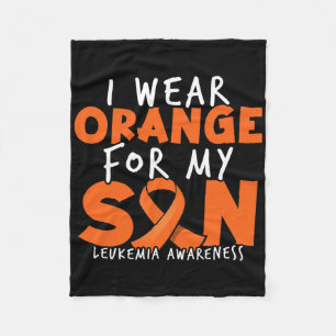 I Wear Orange For My Son. Orange Leukaemia Awarene Fleece Blanket