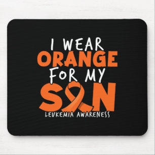 I Wear Orange For My Son. Orange Leukemia Awarenes Mouse Pad