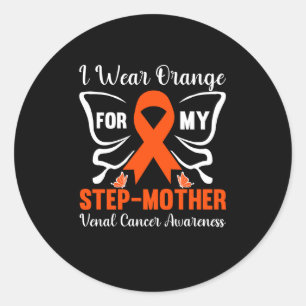I wear Orange for my Step Mother Classic Round Sticker