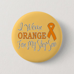 I Wear Orange For My Step-Son (Orange Ribbon) 6 Cm Round Badge