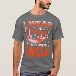 I Wear Orange For My Uncle ADHD Awareness Butterfl T-Shirt