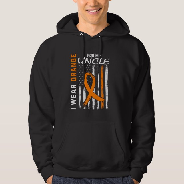 I Wear Orange For My Uncle Multiple Sclerosis Awar Hoodie (Front)