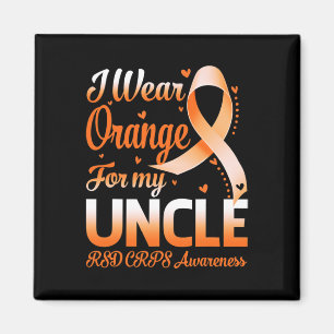 I Wear Orange For My Uncle RSD CRPS Awareness Ribb Magnet