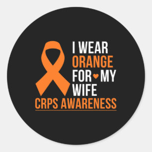 I Wear Orange For My Wife Rsd Crps Awareness Month Classic Round Sticker