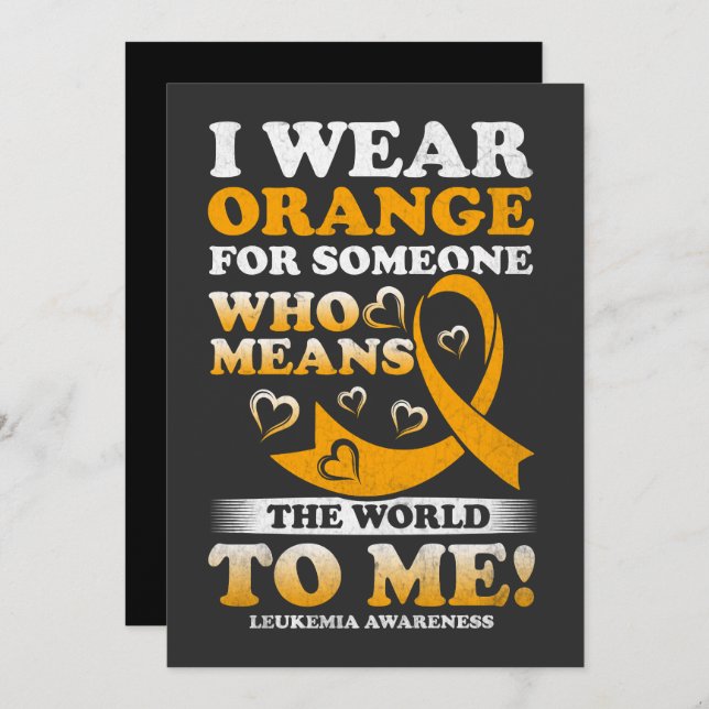 I Wear Orange For Someone Who Means World To Me  Invitation (Front/Back)