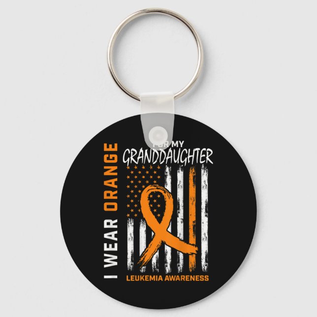 I Wear Orange Granddaughter Leukaemia Awareness Am Key Ring (Front)