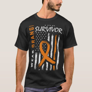 I Wear Orange I'm a Survivor Leukaemia Cancer Awar T-Shirt