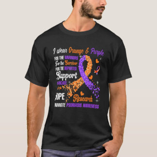 I Wear Orange & Purple For The Warriors Psoriasis  T-Shirt