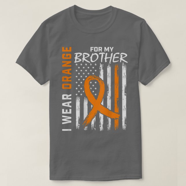 I Wear Orange Ribbon Brother Leukaemia Awareness F T-Shirt (Design Front)