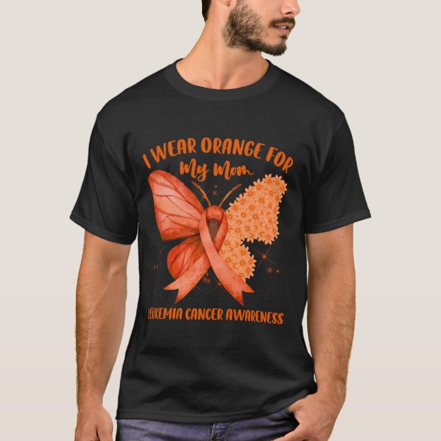 I Wear Orange Ribbon Leukaemia Cancer Awareness Fo T-Shirt (Front)