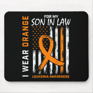 I Wear Orange Son In Law Leukaemia Awareness Ameri Mouse Pad