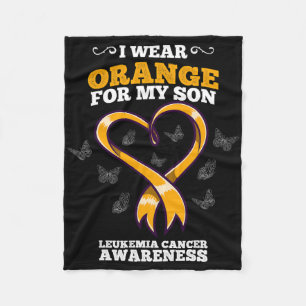 I Wear Orange Son Leukaemia Cancer Awareness Blood Fleece Blanket