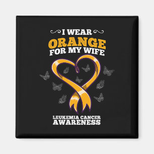 I Wear Orange Wife Leukaemia Cancer Awareness Bloo Magnet