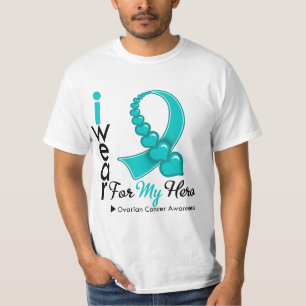 I Wear Ovarian Cancer Ribbon For My Hero T-Shirts